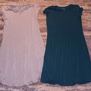 Casual Girls Dresses - Gray and Green